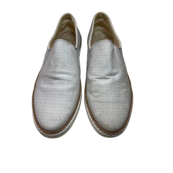 UGG Slip Boat Shoe Women’s US 9 Gray Canvas & Suede Sneaker Sherpa Peppy Comfort - Picture 1 of 8